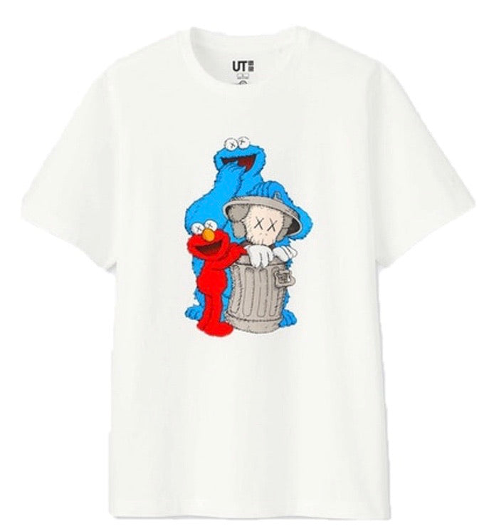 Kaws x Uniqlo Sesame Street Companion Trash Can Tee