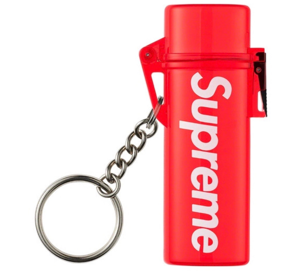 Supreme Waterproof Lighter Case Keychain Red